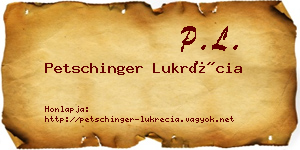 Petschinger Lukrécia névjegykártya